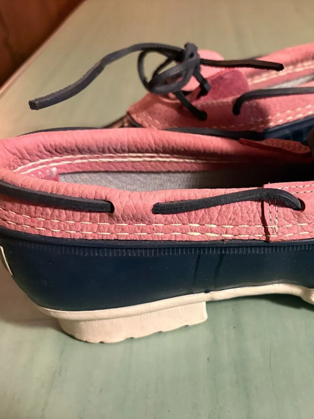 Womens L.L. Bean Pink Blue Low Waterproof Duck Boots Size 10 M - Picture 9 of 14